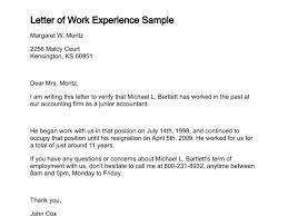 Letter Of Work Experience