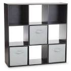 9-Cube Storage Organizer, Bookcase/Bookshelf, Black Oak Finish For Living