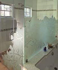 etched glass shower doors and etched