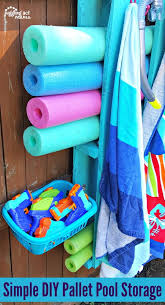 You can most easily do this by putting it in a storage bag or plastic container. Simple Diy Pallet Pool Storage Juggling Act Mama