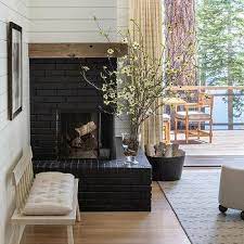 White Brick Fireplace Hearth Design Ideas
