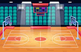basketball court cartoon background