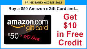 50 amazon gift card and get 10 credit