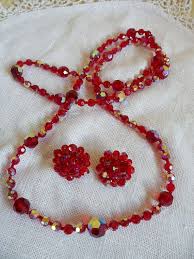 Glass Bead Necklace And Earring