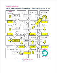 Free Maze Solving Equations Activities