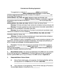 martial arts contract template form