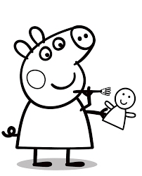Disegni da colorare on pinterest. Peppa Pig Peppa Pig With Her Doll