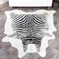 for zebra print cow hide rug