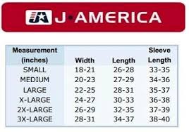 J America Size Chart Hos Ting