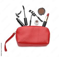 cosmetic bag with eyelash curler and