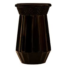 Vintage Glass Vase In Black Amethyst