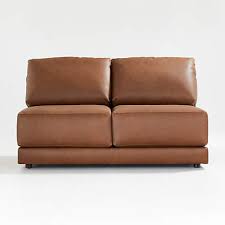 Gather Leather Armless Loveseat
