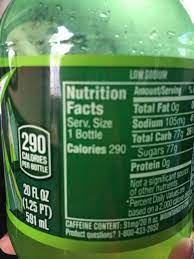 mtn dew soda t calories nutrition