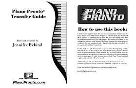 Piano Pronto Transfer Guide Digital Download