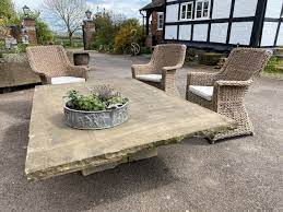 Large York Stone Low Patio Table With