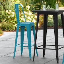 Teal Outdoor Cafe Barstool