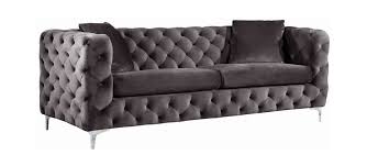 Meridian Furniture Scarlett Grey Velvet Sofa