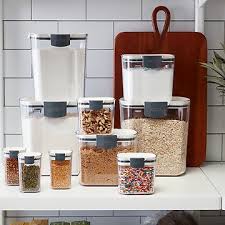 Use plastic containers in a deep drawer that pack closely image via: Kitchen Storage Kitchen Organization Ideas Pantry Organizer The Container Store