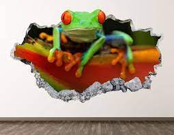 Wild Frog Wall Decal Animal 3d Smashed