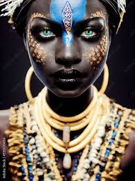 beautiful african with tribal face