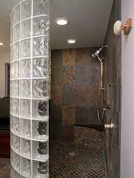 glass block shower wall houzz