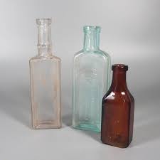 Lot 3 Antique Glass Medicine Bottles