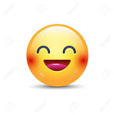 Fun Yellow Cartoon Emoji Face With Smile And Close Eyes Cute