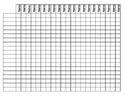 Blank Name Chart