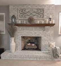 Whitewash Fireplace Gray Living Room