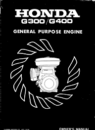 handleiding honda honda engines g300 no