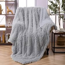 ultsofe gy blanket plush fuzzy bed
