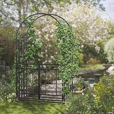 outsunny outdoor metal garden arbor