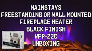 mainstays led fireplace heater unboxing