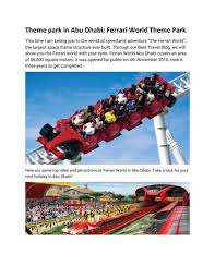 From here, you need to take a bus to drop you at shahama within 56 minutes of travelling. Ferrari World Theme Park By Dubai Tourism Issuu