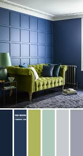 chartreuse and navy blue living room