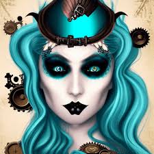 gothic mermaid with teal makeup