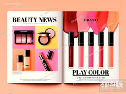 beauty magazine design colorful and