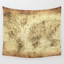 Old World Map Wall Tapestry By Map