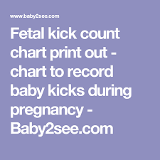 Fetal Kick Count Chart Print Out Chart To Record Baby