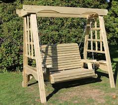 cottage wooden two seater garden swing
