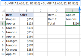 excel sumif with multiple or criteria