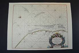 Vintage Marine Chart Sheet Map Of Yarmouth And The Sands