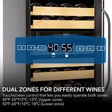 dual zone 46 bottle wine refrigerator