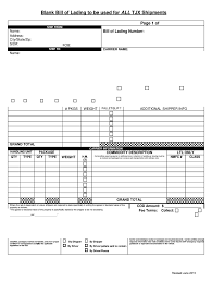 Fillable Online Blank Bill Of Lading To Be Used For All Tjx
