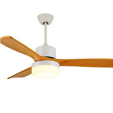 Qukau Nordic Fan Lamp 52 Inch Three Hair Wood Ceiling Fan Light Remote Qukau