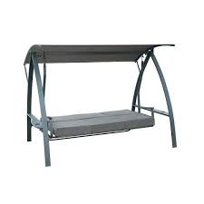 3 seat gray daybed steel porch swing