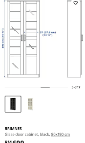 Brimnes Ikea Glass Door Cabinet Almari