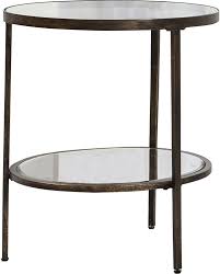 Glass Side Table In Bronze Or Champagne