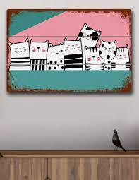 Vinoxo Wooden Cute Cat Wall Art