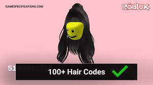 100 por roblox hair codes game